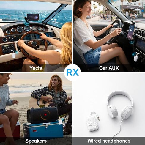 2026 Pro Bluetooth 6.0 جهاز إرسال واستقبال للطائرة/التلفزيون/صالة الألعاب الرياضية، [aptX HD Lossless Audio] محول مقبس لاسلكي 3.5 مم لسماعات الرأس، وقت تشغيل 24 ساعة، مزامنة تلقائية منخفضة الكمون، عالمي لستيريو السيارة/المنزل in Kuwait
