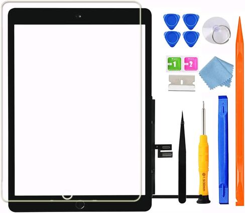 لجهاز iPad 7/8 (الجيل السابع) شاشة بديلة تعمل باللمس زجاج 10.2 بوصة، للجيل السابع الثامن A2197 A2198 A2200 A2270 A2428 A2429 A2430، مجموعة إصلاح كاملة + زر الصفحة الرئيسية [بدون قارئ بصمات الأصابع] [بدون شاشة LCD] in Kuwait