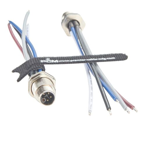 M12 5Pin 4+PE L كابل مقبس أمامي للتركيب IP67 مقاوم للماء M12 موصل طاقة ذكر مع أسلاك مجمعة مسبقًا سلك تثبيت فلوش لمشغل مستشعر PLC (قطعة واحدة، 15 سم) in Kuwait