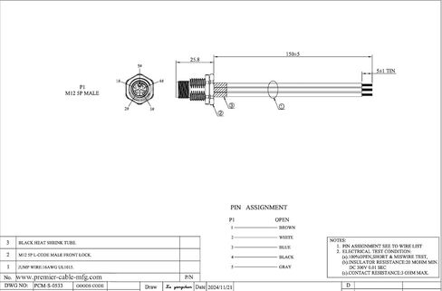 M12 5Pin 4+PE L كابل مقبس أمامي للتركيب IP67 مقاوم للماء M12 موصل طاقة ذكر مع أسلاك مجمعة مسبقًا سلك تثبيت فلوش لمشغل مستشعر PLC (قطعة واحدة، 15 سم) in Kuwait