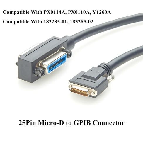كابل Micro D-Sub 25Pin أنثى إلى GPIB كابل GPIB IEE488 Micro DB25 لـ PZ2100A متوافق مع PX0114A، PX0110A، Y1260A، 183285-02، 183285-01 (2M/6.6FT) in Kuwait