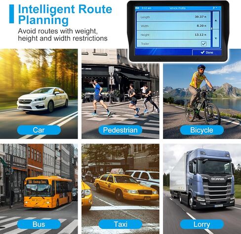 9" GPS Navigator for Car Truck RV, GPS Navigation System with 2026 Maps Free Lifetime Updates, Custom Truck Routing, Speed Camera Alerts, Day/Night Mode (Blue) in Kuwait