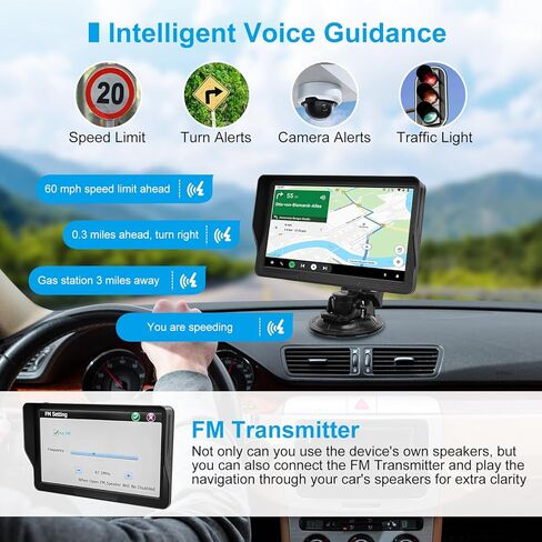 9" GPS Navigator for Car Truck RV, GPS Navigation System with 2026 Maps Free Lifetime Updates, Custom Truck Routing, Speed Camera Alerts, Day/Night Mode (Blue) in Kuwait