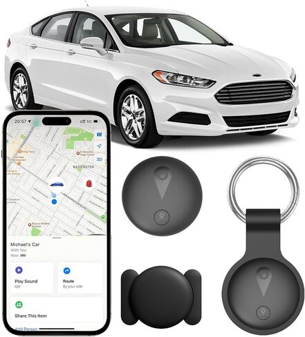 جهاز تعقب GPS غير قابل للاكتشاف للمركبات - تتبع في الوقت الفعلي، بدون رسوم شهرية/بدون بطاقة SIM، يعمل مع iOS Find My | جهاز تحديد المواقع المغناطيسي المخفي الصغير، نحيف للغاية، مقاوم للماء IP68، وقت عمل لمدة 12 شهرًا in Kuwait