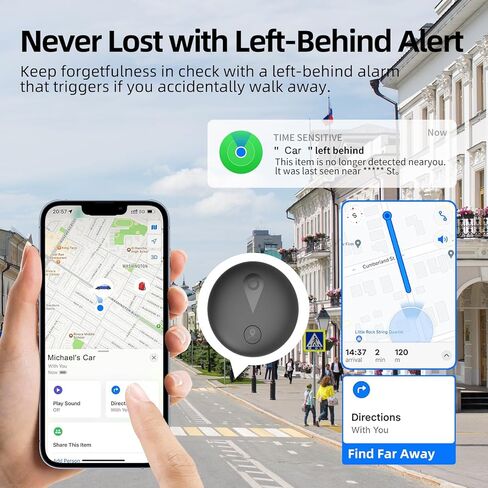 جهاز تعقب GPS غير قابل للاكتشاف للمركبات - تتبع في الوقت الفعلي، بدون رسوم شهرية/بدون بطاقة SIM، يعمل مع iOS Find My | جهاز تحديد المواقع المغناطيسي المخفي الصغير، نحيف للغاية، مقاوم للماء IP68، وقت عمل لمدة 12 شهرًا in Kuwait