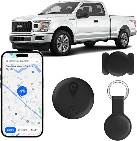 GPS Tracker for Vehicles, No Subscription or SIM Required, Hidden Vehicle Locator, Magnetic Waterproof, Accurate Tracking, 365-Day Battery Life, iOS Only (Black) in Saudi Arabia