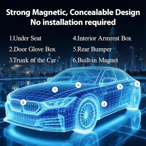 GPS Tracker for Vehicles, No Subscription or SIM Required, Hidden Vehicle Locator, Magnetic Waterproof, Accurate Tracking, 365-Day Battery Life, iOS Only (Black) in Saudi Arabia