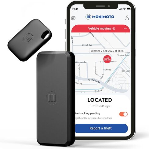 Monimoto 9 US Version Anti-Theft GPS Tracker for Vehicles - Wireless Alarm, Waterproof and Dustproof Build, Phone Call Alerts and DIY Installation - Smart Motorcycle GPS Tracker, Boats, ATVs in Kuwait