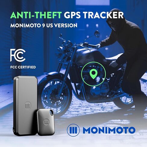 Monimoto 9 US Version Anti-Theft GPS Tracker for Vehicles - Wireless Alarm, Waterproof and Dustproof Build, Phone Call Alerts and DIY Installation - Smart Motorcycle GPS Tracker, Boats, ATVs in Kuwait