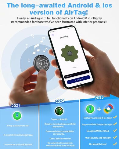 جهاز GPS Android Air Tracker للسيارات والمركبات، عمر بطارية لمدة عامين وحافظة مغناطيسية مخفية 2 قطعة، أجهزة تتبع لتتبع المركبات، جهاز تعقب GPS 2 قطعة، بدون رسوم شهرية لأجهزة Android وiPhone in Kuwait
