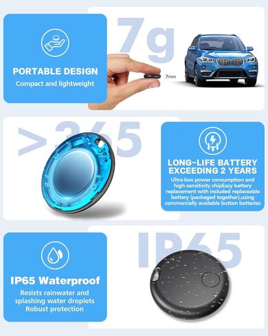 جهاز GPS Android Air Tracker للسيارات والمركبات، عمر بطارية لمدة عامين وحافظة مغناطيسية مخفية 2 قطعة، أجهزة تتبع لتتبع المركبات، جهاز تعقب GPS 2 قطعة، بدون رسوم شهرية لأجهزة Android وiPhone in Kuwait