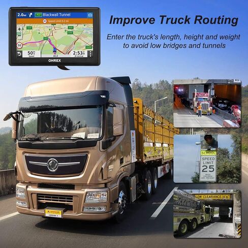 OHREX GPS Navigator لشاحنة السيارة RV، سائقي الشاحنات التجارية GPS، نظام تحديد المواقع العالمي لسائقي الشاحنات مقاس 5 بوصات، أحدث خريطة لعام 2026 مع تحديثات مجانية مدى الحياة، وتوجيه مخصص، وتنبيهات السائق in Kuwait