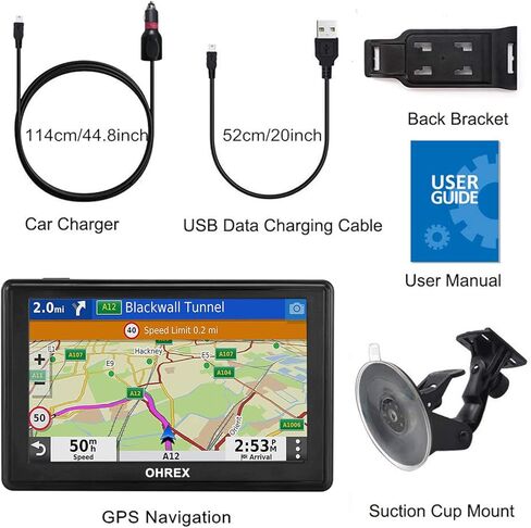 OHREX GPS Navigator لشاحنة السيارة RV، سائقي الشاحنات التجارية GPS، نظام تحديد المواقع العالمي لسائقي الشاحنات مقاس 5 بوصات، أحدث خريطة لعام 2026 مع تحديثات مجانية مدى الحياة، وتوجيه مخصص، وتنبيهات السائق in Kuwait