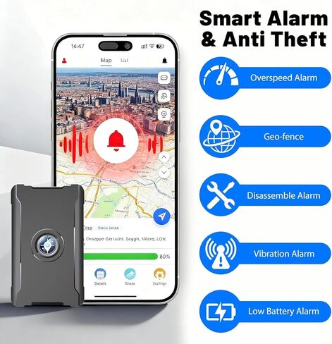 GPS Tracker for Vehicles, Tracking Devices for Cars Hidden Real-Time 4G LTE with Global Coverage, IP67 Waterproof Magnetic Mount, 6-Month Battery, Compatible with iOS & Android in Saudi Arabia