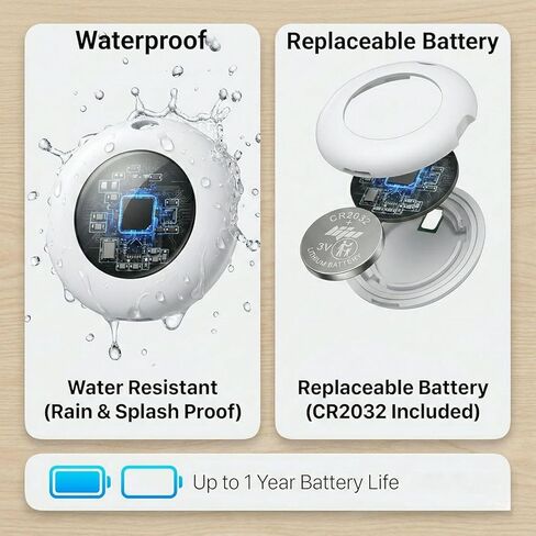 4 عبوات من علامات تعقب بلوتوث الذكية [معتمدة من Apple MFi] جهاز العثور على المفاتيح الهوائية يعمل مع Apple Find My (iOS فقط) علامات تتبع عالمية مقاومة للماء، محدد موقع العنصر، إنذار صوتي للأطفال والحيوانات الأليفة، حقيبة ظهر للكلاب in Kuwait