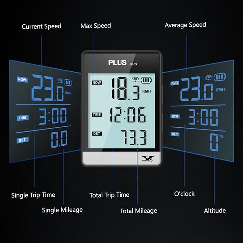 جهاز كمبيوتر GPS للدراجة، عداد المسافات اللاسلكي لركوب الدراجات مع شاشة LCD مقاس 3.26 بوصة، مقاوم للماء IPX6، يوفر تحليلًا احترافيًا للبيانات للدراجات الجبلية على الطرق in Kuwait