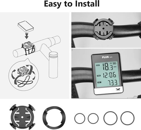 جهاز كمبيوتر GPS للدراجة، عداد المسافات اللاسلكي لركوب الدراجات مع شاشة LCD مقاس 3.26 بوصة، مقاوم للماء IPX6، يوفر تحليلًا احترافيًا للبيانات للدراجات الجبلية على الطرق in Kuwait