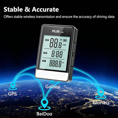 جهاز كمبيوتر GPS للدراجة، عداد المسافات اللاسلكي لركوب الدراجات مع شاشة LCD مقاس 3.26 بوصة، مقاوم للماء IPX6، يوفر تحليلًا احترافيًا للبيانات للدراجات الجبلية على الطرق in Kuwait