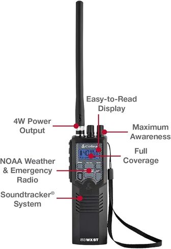 Cobra HH50WXST Hand Held CB Radio - Emergency Radio, Travel Essentials, Earphone Jack, 4 Watt, Noise Reduction & NOAA Alerts (Renewed) in Kuwait