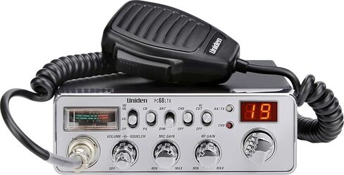 Uniden PC68LTXFM راديو CB احترافي ذو 40 قناة مع وضع مزدوج AM/FM، ومقياس SWR مدمج، ووظيفة PA/CB، وقص عالي، والتحكم في اكتساب الترددات اللاسلكية/الميكروفون، وقناة فورية 9 in Kuwait