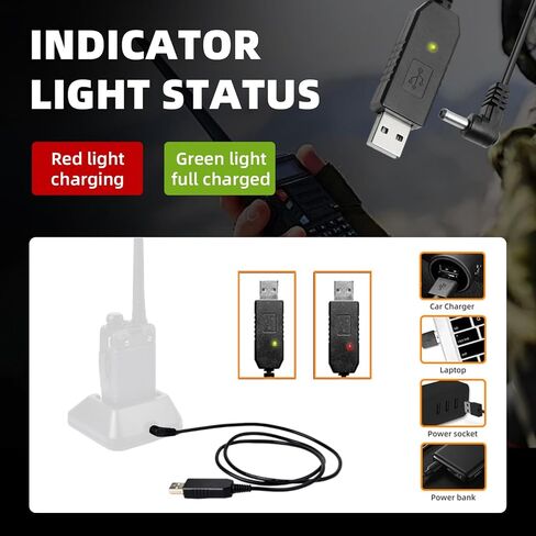 مجموعة شحن Baofeng Charger UV-5R BF-F8HP: قاعدة شاحن لاسلكي جداري بتيار متردد (100 فولت - 240 فولت) مع محول أمريكي وكابل شاحن USB لأجهزة الاتصال اللاسلكي وملحقات سلسلة UV-5R in Kuwait
