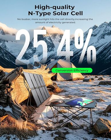 BigBlue شاحن لوحة شمسية محمول بقدرة 35 وات مع شحن سريع USB-A وPD 25 وات USB-C لحقائب الظهر للتخييم، 1.54 رطل، مقاوم للماء IP68، شاحن هاتف شمسي قابل للطي لأجهزة iPhone/Android وiPad وبنك الطاقة in Kuwait