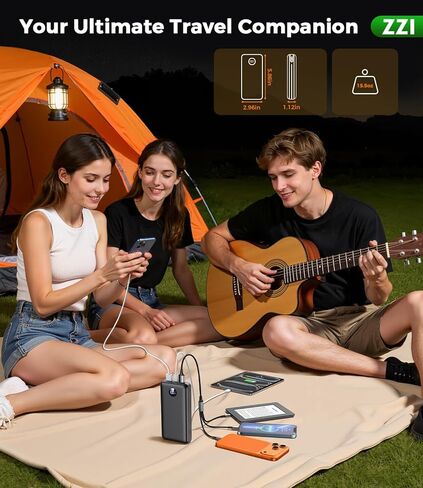 شاحن محمول باور بانك، حزمة بطارية 60000 مللي أمبير في الساعة مع كابل 3 في 1 USB-C/iOS/Micro-USB، شاحن هاتف محمول سريع الشحن بقدرة 22.5 وات، باور بانك أساسي للتخييم أثناء السفر لهاتف iPhone 17/16 Samsung، خشب الأبنوس in Saudi Arabia