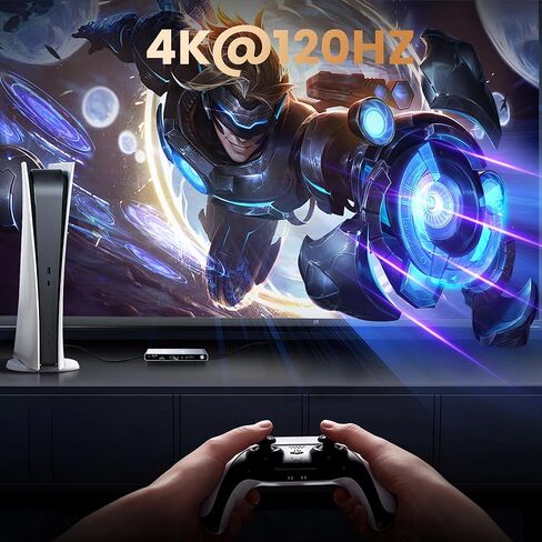 NEWCARE eARC 8K HDMI 2.1 محول 4 في 1 مع مستخرج الصوت، محول HDMI 4K@120 هرتز يدعم HDR VRR ALLM، SPDIF بصري وإخراج صوت AUX 3.5 مم مثالي لشاشات 8K، CEC، جهاز التحكم عن بعد in Kuwait