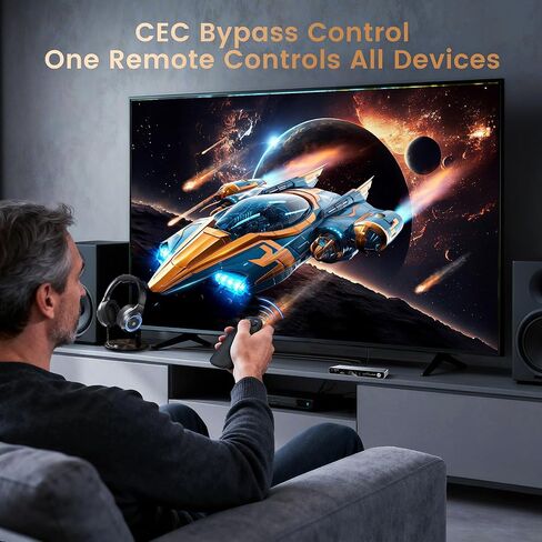 NEWCARE eARC 8K HDMI 2.1 محول 4 في 1 مع مستخرج الصوت، محول HDMI 4K@120 هرتز يدعم HDR VRR ALLM، SPDIF بصري وإخراج صوت AUX 3.5 مم مثالي لشاشات 8K، CEC، جهاز التحكم عن بعد in Kuwait
