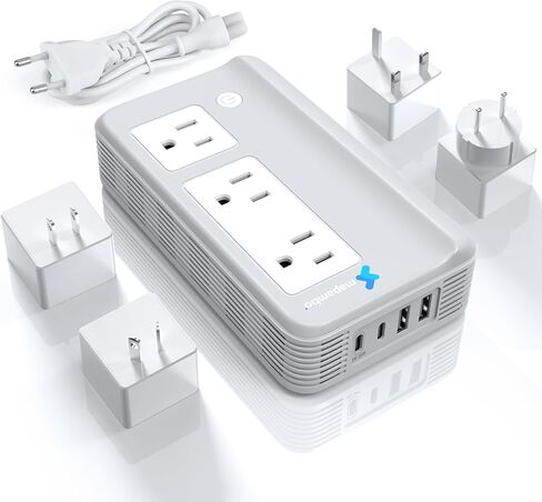 Mapambo 2000W Voltage Converter US to Europe, 7 in 1 Converter for European Travel for Hair Dryer, Kettles, Coffee Makers and etc. 220v to 110v Converter for International Travels (White) in Saudi Arabia