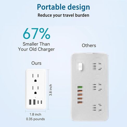2000W 220V to 110V Voltage Converter US to Europe for Hair Dryer, Converter for European Travel, International Universal Travel Adapter with Type C A G I (White) in Saudi Arabia