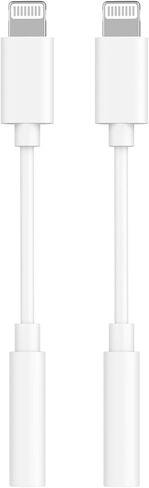 [معتمد من Apple MFi] محول مقبس سماعة الرأس Apple Lightning إلى 3.5 مم، 2 حزمة iPhone 3.5mm محول صوت Aux محول دونجل متوافق مع iPhone 14 13 12 11 Pro Max XS XR X 8 7 6 in Kuwait