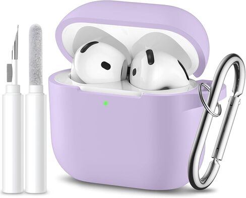 for Airpods 4th Generation Case Cover(2024),Soft Silicone Full Protective Case for AirPods 4 Case with Keychain & Cleaner Kit,Compatible with Apple Airpods 4 for Women,Men（Lightpink） in Saudi Arabia