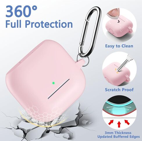 for Airpods 4th Generation Case Cover(2024),Soft Silicone Full Protective Case for AirPods 4 Case with Keychain & Cleaner Kit,Compatible with Apple Airpods 4 for Women,Men（Lightpink） in Saudi Arabia