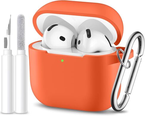 for Airpods 4th Generation Case Cover(2024),Soft Silicone Full Protective Case for AirPods 4 Case with Keychain & Cleaner Kit,Compatible with Apple Airpods 4 for Women,Men（Lightpink） in Saudi Arabia
