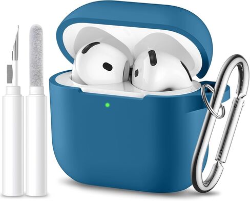 for Airpods 4th Generation Case Cover(2024),Soft Silicone Full Protective Case for AirPods 4 Case with Keychain & Cleaner Kit,Compatible with Apple Airpods 4 for Women,Men（Lightpink） in Saudi Arabia
