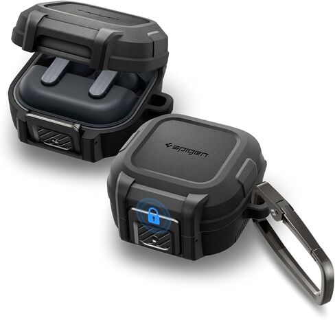 حافظة Spigen لهاتف Samsung Galaxy Buds 4 Pro، حافظة Galaxy Buds 4 (2026) غطاء حماية من السقوط مع حماية قفل آمنة - أسود مطفي in Kuwait