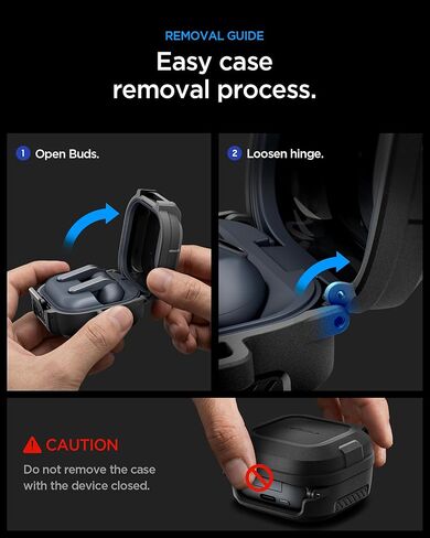 حافظة Spigen لهاتف Samsung Galaxy Buds 4 Pro، حافظة Galaxy Buds 4 (2026) غطاء حماية من السقوط مع حماية قفل آمنة - أسود مطفي in Kuwait