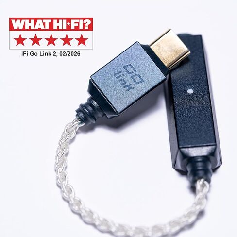 iFi Audio GO Link 2 - DAC محمول ومضخم سماعة الرأس - محول USB-C إلى 3.5 مم - أخف بنسبة 29% وأصغر بنسبة 8% من الجيل الأول - يدعم DAC عالي الدقة ESS ما يصل إلى 32 بت/384 كيلو هرتز PCM وDSD256 الأصلي in Kuwait