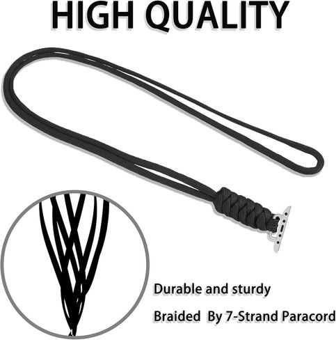 Nylon Necklace Compatible with Apple iWatch Series 10, Ultra 2/Ultra, 9 8 7 6 5 4 3 2 1, Watch Pendent Fob for Apple Watch 38mm 40mm 41mm 42mm 44mm 45mm 46mm 49mm Replacement Accessories Women and Men in Saudi Arabia