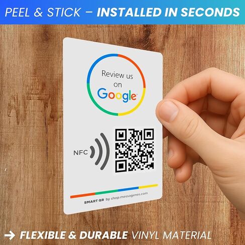 ملصق Tap Tap قابل لإعادة الاستخدام لمراجعات Google - حزمة مكونة من ملصقين - ملصق QR & Tap NFC - راجعنا على Google Tap Poster - iPhone وAndroid - تعزيز ملصق مراجعاتي - إعداد في المنزل | الرسائل in Kuwait
