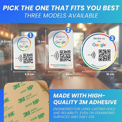 ملصق Tap Tap قابل لإعادة الاستخدام لمراجعات Google - حزمة مكونة من ملصقين - ملصق QR & Tap NFC - راجعنا على Google Tap Poster - iPhone وAndroid - تعزيز ملصق مراجعاتي - إعداد في المنزل | الرسائل in Kuwait