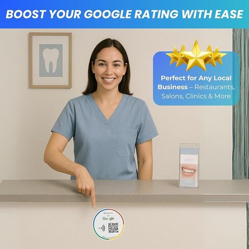ملصق Tap Tap قابل لإعادة الاستخدام لمراجعات Google - حزمة مكونة من ملصقين - ملصق QR & Tap NFC - راجعنا على Google Tap Poster - iPhone وAndroid - تعزيز ملصق مراجعاتي - إعداد في المنزل | الرسائل in Kuwait