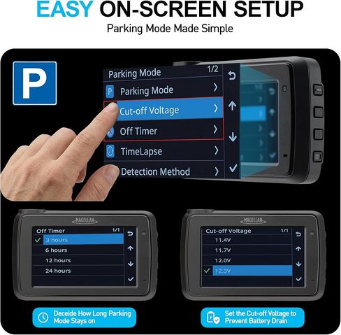 كاميرا Magellan Dash Cam الأمامية والخلفية، كاميرا داش مزدوجة 4K+4K للسيارات، رؤية ليلية STARVIS 2، مجموعة أسلاك صلبة لوضع انتظار السيارات مجانًا على مدار 24 ساعة، شبكة Wi-Fi مدمجة، نظام تحديد المواقع GPS، بطاقة SD سعة 128 جيجابايت متضمنة (DR52) in Kuwait