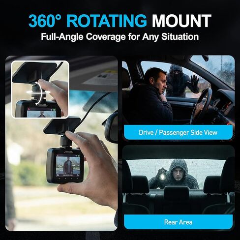 كاميرا Magellan Dash Cam الأمامية والخلفية، كاميرا داش مزدوجة 4K+4K للسيارات، رؤية ليلية STARVIS 2، مجموعة أسلاك صلبة لوضع انتظار السيارات مجانًا على مدار 24 ساعة، شبكة Wi-Fi مدمجة، نظام تحديد المواقع GPS، بطاقة SD سعة 128 جيجابايت متضمنة (DR52) in Kuwait
