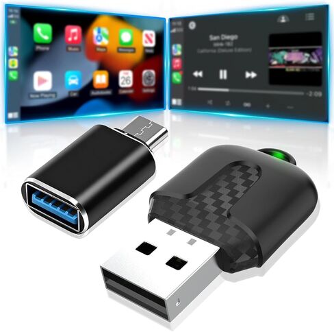 محول Carplay اللاسلكي، تحويل سلكي إلى CarPlay لاسلكي، متوافق مع CarPlay، التوصيل والتشغيل، نوع C/USB، مناسب لأكثر من 800 مركبة (أزرق) in Kuwait