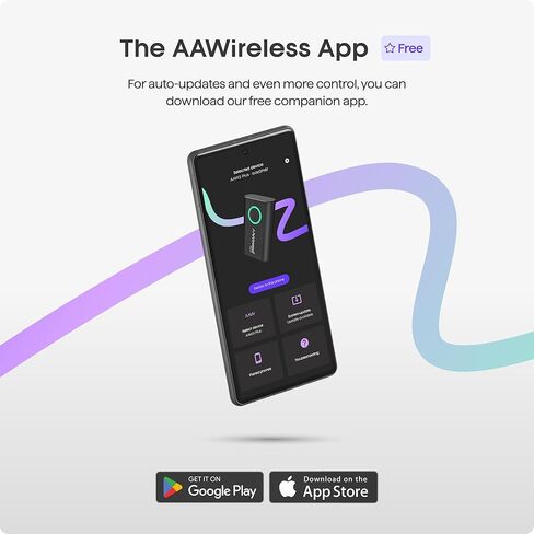 AAWireless TWO+ متوافق مع محول Android Auto وApple Carplay 2 في 1 | اتصال لاسلكي عبر البلوتوث والواي فاي | آيفون X+ وأندرويد 11+ | زر متعدد الوظائف | صنع في أوروبا in Kuwait