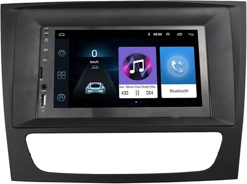 Radio Stereo Bezel for 2001-2009 Mercedes Benz E Class W211 CLS Class C219 Dash Installation Mount Trim Kit Fits 9" and Double Din in Kuwait
