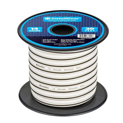 كابل سلك مكبر صوت InstallGear مقاس 14 بطول 100 قدم، وكابل سلك مكبر صوت 14 AWG، وكابلات True Spec Soft Touch | استخدام رائع لصوت السيارة، والستيريو، ومكبرات صوت المسرح المنزلي، والصوت المحيطي in Kuwait