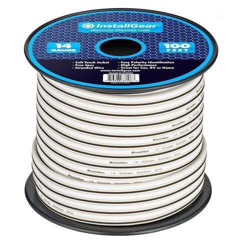 InstallGear 14 Gauge Speaker Wire 100 ft Cable, 14 AWG Speaker Wire Cable, True Spec Soft Touch Cables | Great use for Car Audio, Stereos, Home Theater Speakers, Surround Sound in Kuwait
